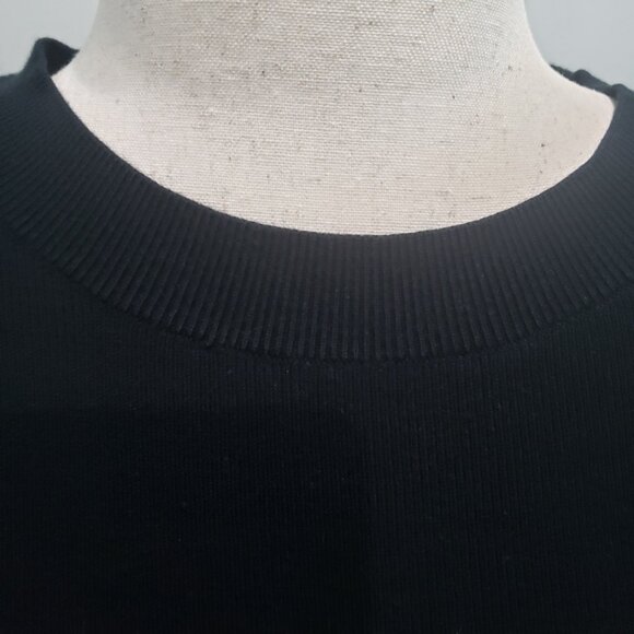 Banana Republic Women's Black Fluted Pleat Sleeve Sweater Size XL Holiday Party - Picture 4 of 6